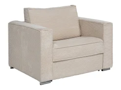 Poltrona*Vente-unique Poltrona convertível abertura rápida veludo canelado cama 70 cm LORETO Bege
