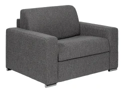 Vente-unique Poltrona convertível abertura rápida tecido antracite, cama 70 cm e colchão 14 cm - CALITO Cinza antracite