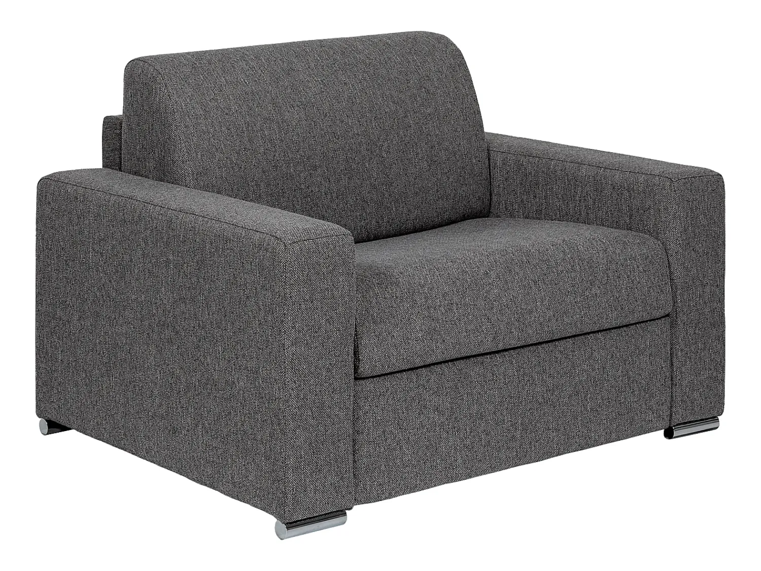 Vente-unique Poltrona convertível abertura rápida tecido antracite, cama 70 cm e colchão 14 cm - CALITO Cinza antracite