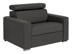 Vente-unique Poltrona convertível abertura rápida em tecido cinza, cama 70 cm e colchão 14 cm VIZIR^ Poltrona