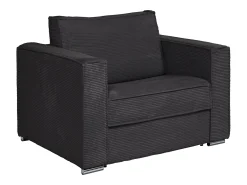 Poltrona|Vente-unique Poltrona convertível abertura rápida veludo canelado antracite 70 cm colchão 14 cm LORETO Cinza antracite