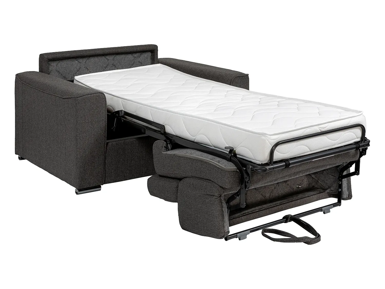 Vente-unique Poltrona convertível abertura rápida tecido , cama 70 cm e colchão 14 cm - VIZIR^ Poltrona