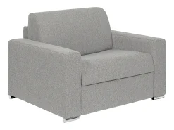 Poltrona|Vente-unique Poltrona convertível abertura rápida tecido cinza-claro, cama 70 cm e colchão 14 cm CALITO Cinzento claro