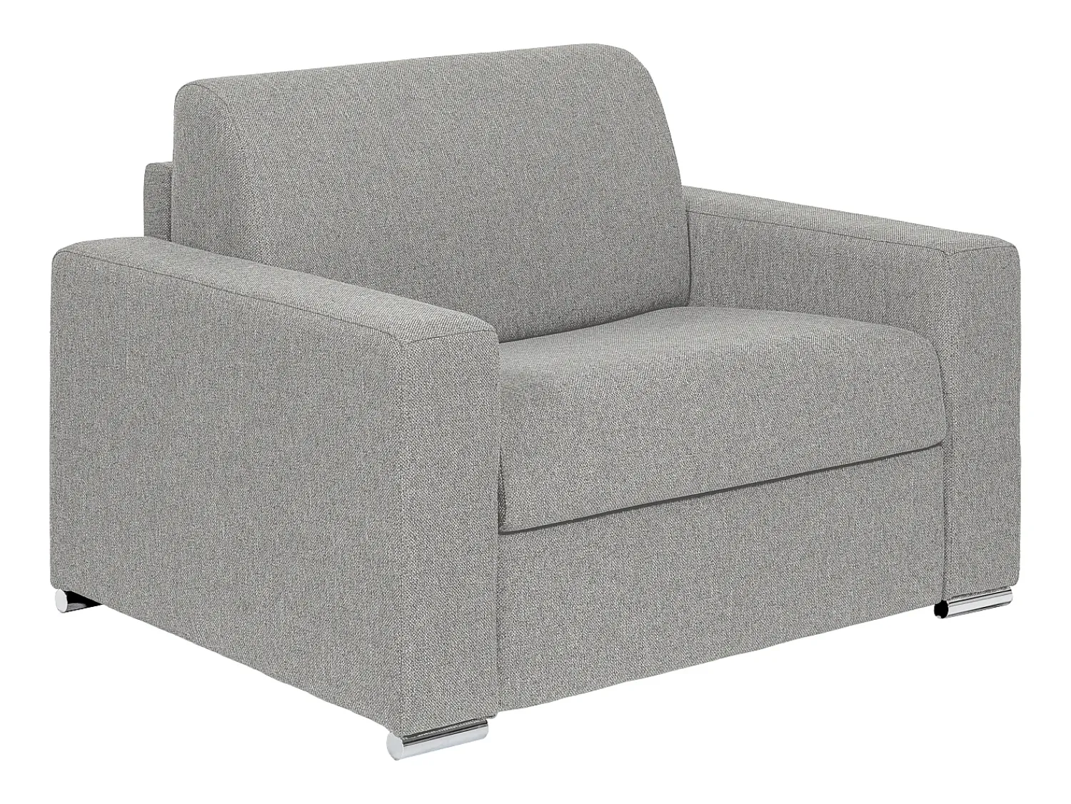 Poltrona|Vente-unique Poltrona convertível abertura rápida tecido cinza-claro, cama 70 cm e colchão 14 cm CALITO Cinzento claro