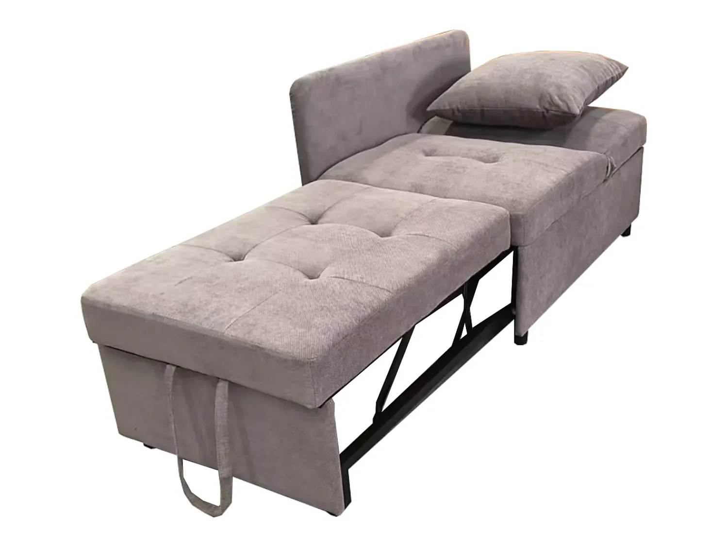 Online Hauss Spole Poltrona convertível em sofá-cama - Encosto ajustável - Tecido de linho Cinzento