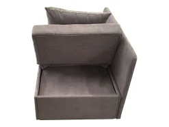 Online Hauss Spole Poltrona convertível em sofá-cama - Encosto ajustável - Tecido de linho Cinzento