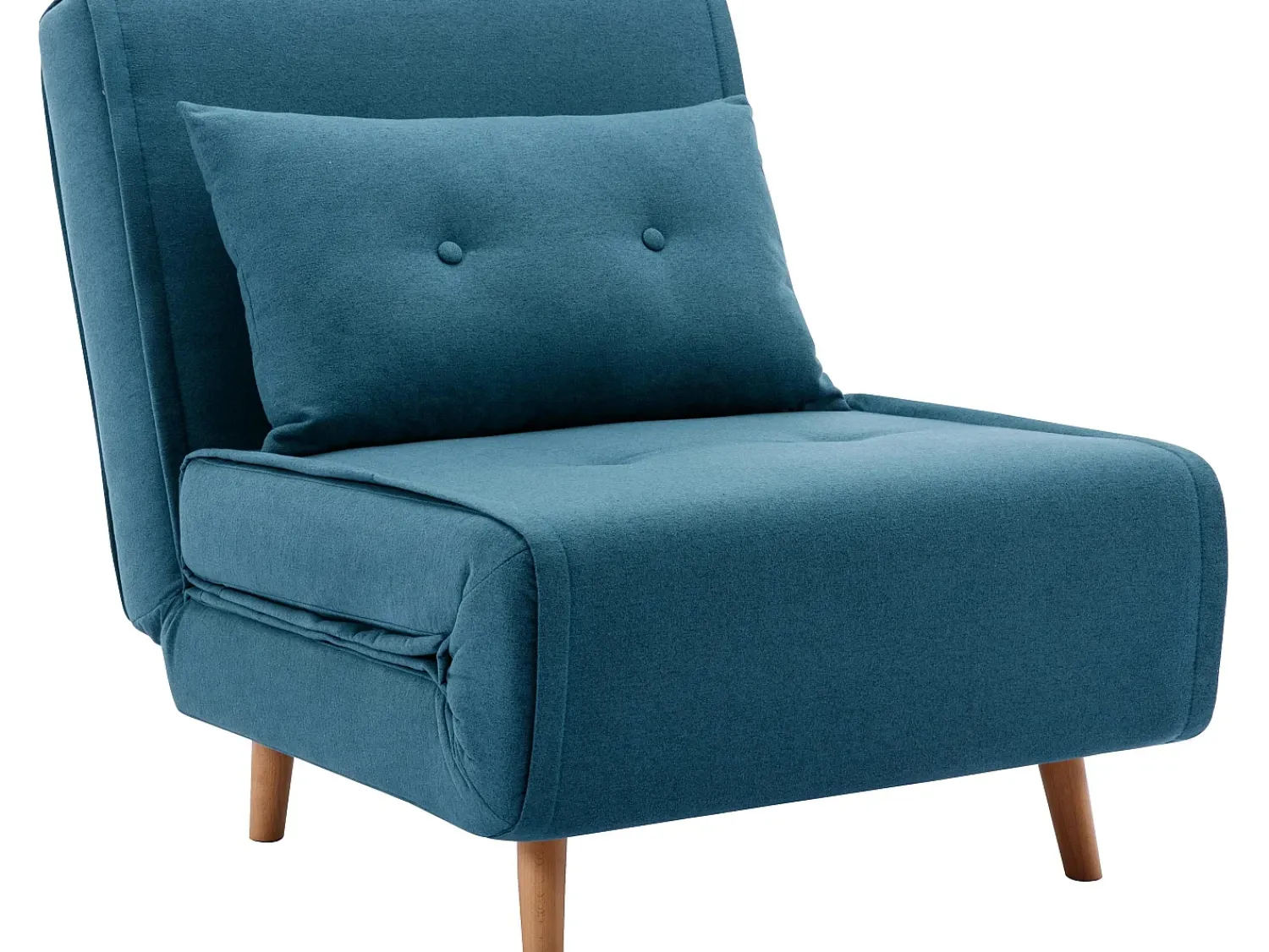 Poltrona|Vente-unique Poltrona convertível em tecido estilo habitat jovem URIBIA. Azul