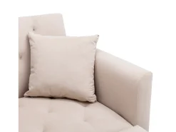 Poltrona*Hauss Spole Poltrona convertível em veludo com encosto regulável em 3 posições 165x90x77cm Bege