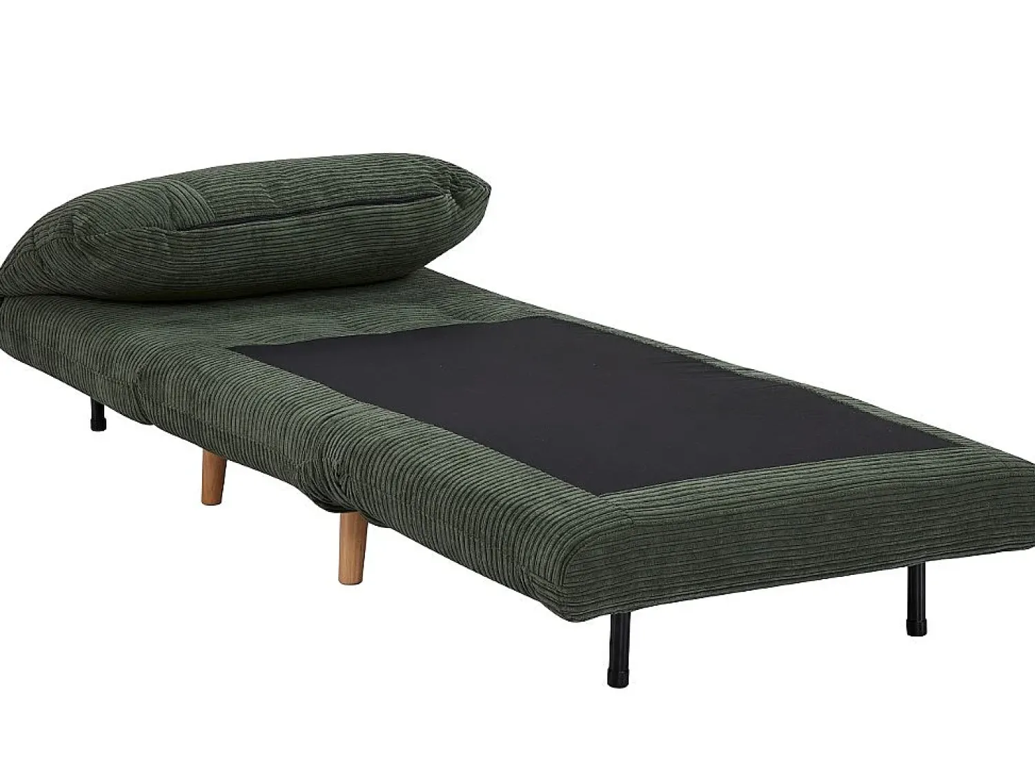 Poltrona*Vente-unique Poltrona convertível em veludo canelado Verde-escuro - PALULA Verde pinho