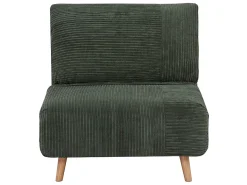 Poltrona*Vente-unique Poltrona convertível em veludo canelado Verde-escuro - PALULA Verde pinho