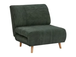 Poltrona*Vente-unique Poltrona convertível em veludo canelado Verde-escuro - PALULA Verde pinho