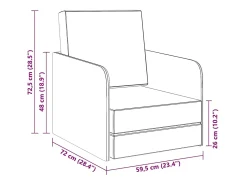 vidaxl Poltrona convertível tecido -claro^ Poltrona