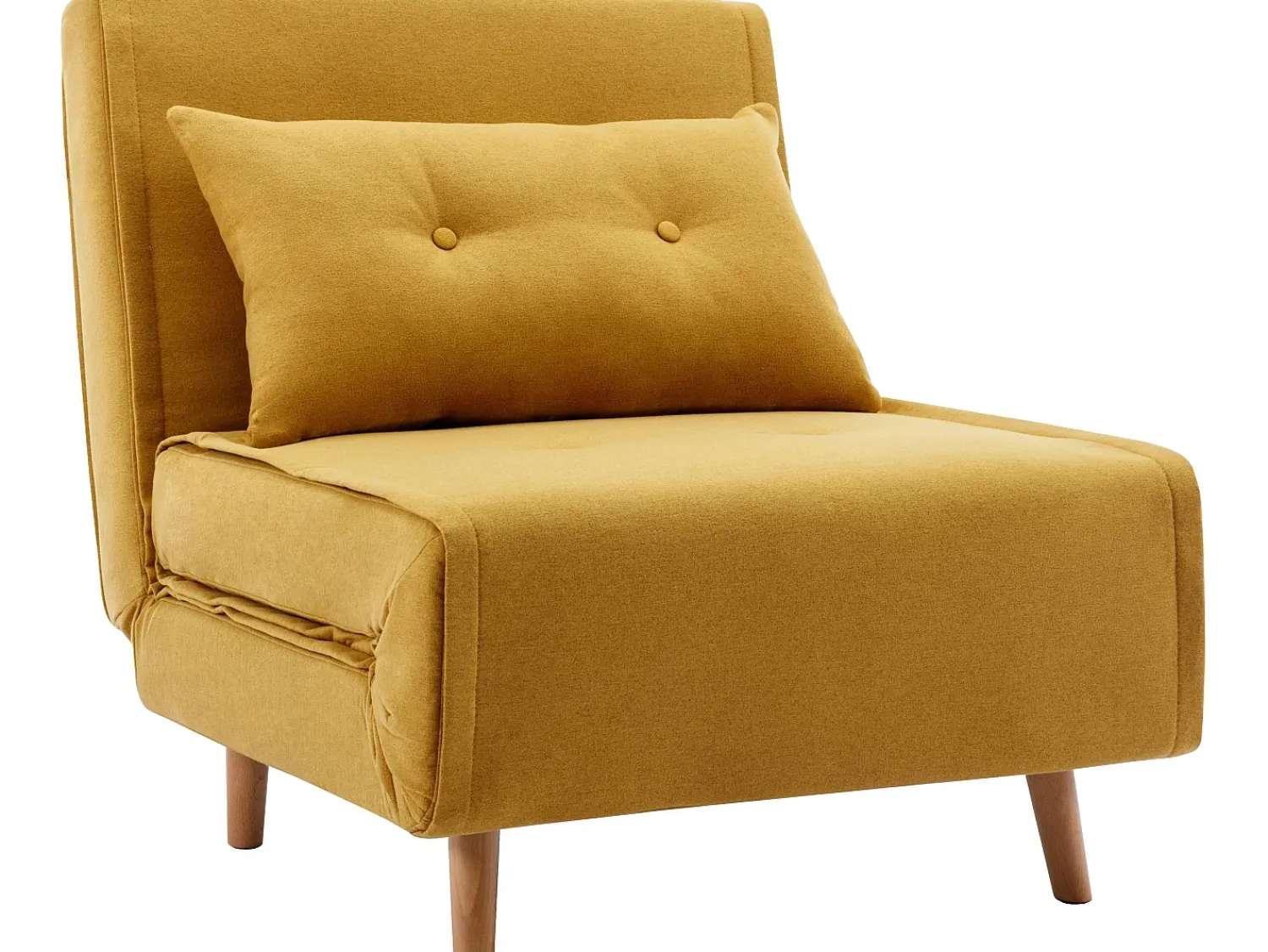 Poltrona|Vente-unique Poltrona convertível tecido estilo habitat jovem URIBIA Amarelo mostarda