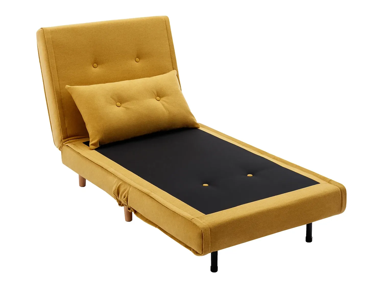 Poltrona|Vente-unique Poltrona convertível tecido estilo habitat jovem URIBIA Amarelo mostarda