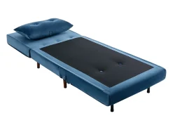 Poltrona*Vente-unique Poltrona convertível veludo azul-escuro estilo habitat jovem URIBIA Azul escuro