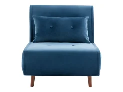 Poltrona*Vente-unique Poltrona convertível veludo azul-escuro estilo habitat jovem URIBIA Azul escuro