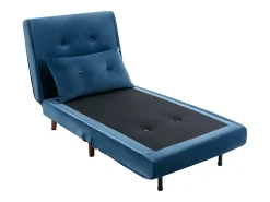 Poltrona*Vente-unique Poltrona convertível veludo azul-escuro estilo habitat jovem URIBIA Azul escuro
