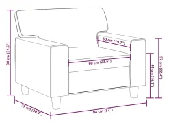 vidaxl Poltrona couro artificial 60 cm^ Poltrona