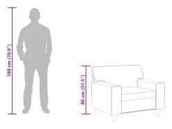 vidaxl Poltrona couro artificial 60 cm^ Poltrona