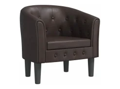 Poltrona*vidaxl Poltrona couro artificial Castanho