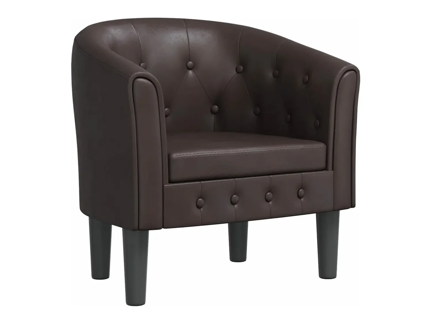 Poltrona*vidaxl Poltrona couro artificial Castanho