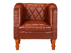 Clearance vidaxl Poltrona couro de cabra genuíno Castanho