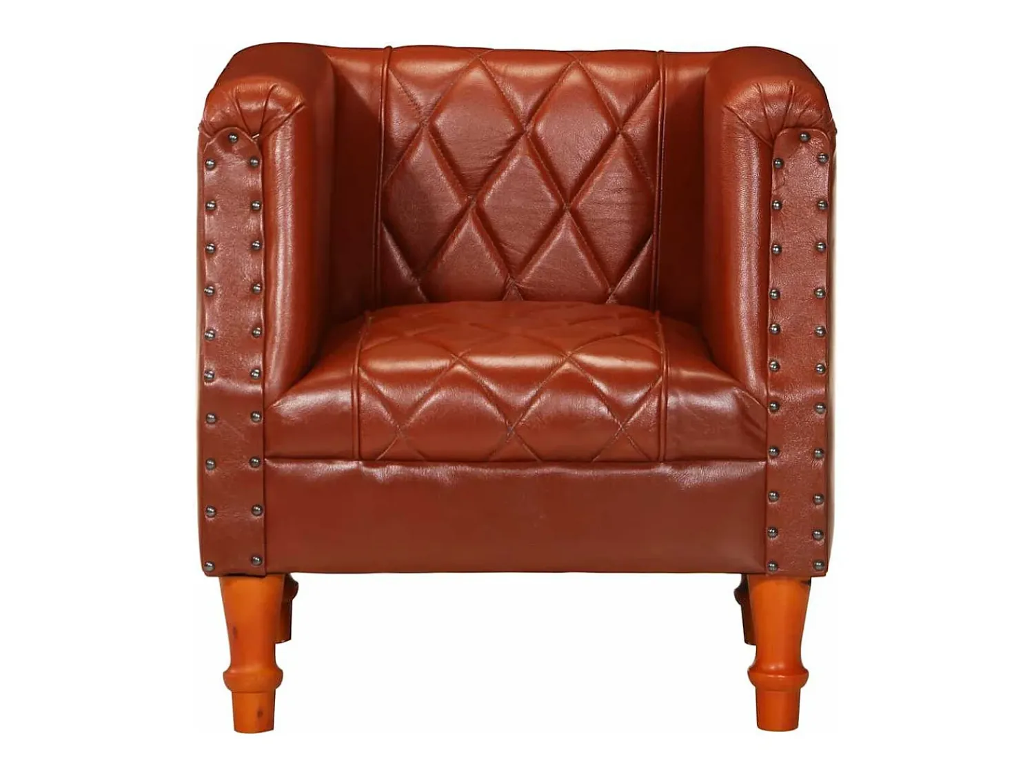 Clearance vidaxl Poltrona couro de cabra genuíno Castanho
