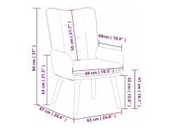 vidaxl poltrona 63 x 67 x 94 cm Tecido e contraplacado^ Poltrona