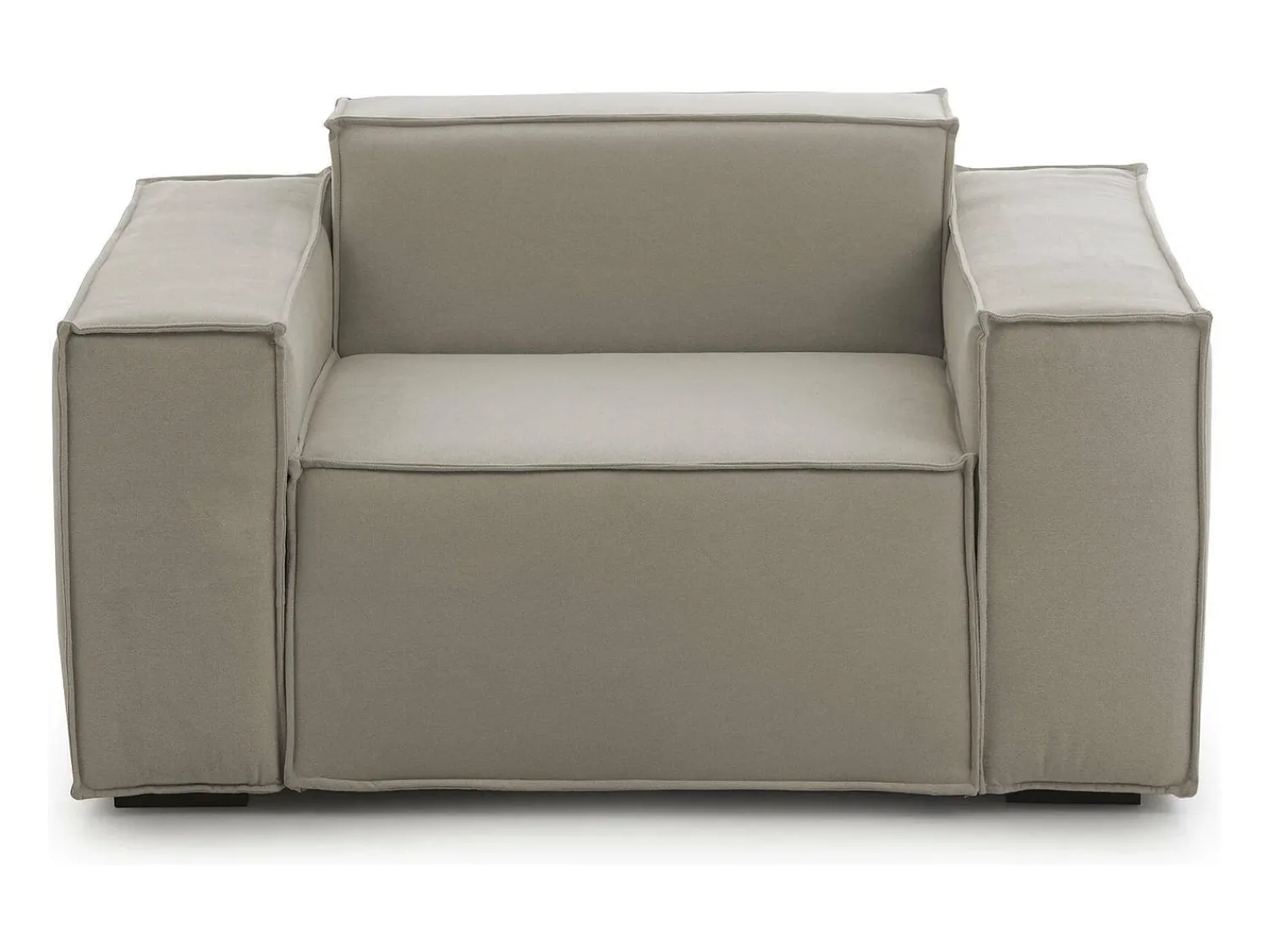 Poltrona*Talamo Italia Poltrona Cristiana, Poltrona de sala, 100% Made in Italy, Poltrona relaxante em tecido acolchoado, 160x95h70 cm, Taupe Cinzento