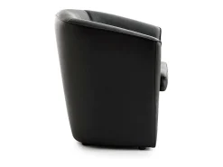 Poltrona|Talamo Italia Poltrona Dabbiat, Poltrona de sala de estar, 100% Fabricado na Itália, Poltrona relaxante em couro ecológico, 70x60h74 cm, Preto