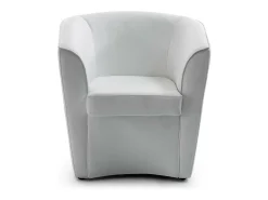 Poltrona*Talamo Italia Poltrona Dabbiat, Poltrona de sala de estar, 100% Fabricado na Itália, Poltrona relaxante em couro ecológico, 70x60h74 cm, Branco