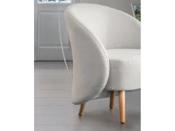 Poltrona|Talamo Italia Poltrona Dabdal, Poltrona lounge Design, 100% Fabricado na Itália, Poltrona relaxante em tecido acolchoado, 70x60h80 cm, Cinza Cinzento