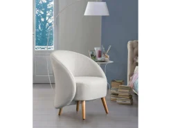 Poltrona|Talamo Italia Poltrona Dabdal, Poltrona lounge Design, 100% Fabricado na Itália, Poltrona relaxante em tecido acolchoado, 70x60h80 cm, Cinza Cinzento