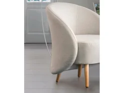 Talamo Italia Poltrona Dabdal, poltrona lounge design, 100% Made in Italy, poltrona relaxante em tecido acolchoado, 70x60h80 cm,^ Poltrona