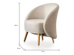 Talamo Italia Poltrona Dabdal, poltrona lounge design, 100% Made in Italy, poltrona relaxante em tecido acolchoado, 70x60h80 cm,^ Poltrona