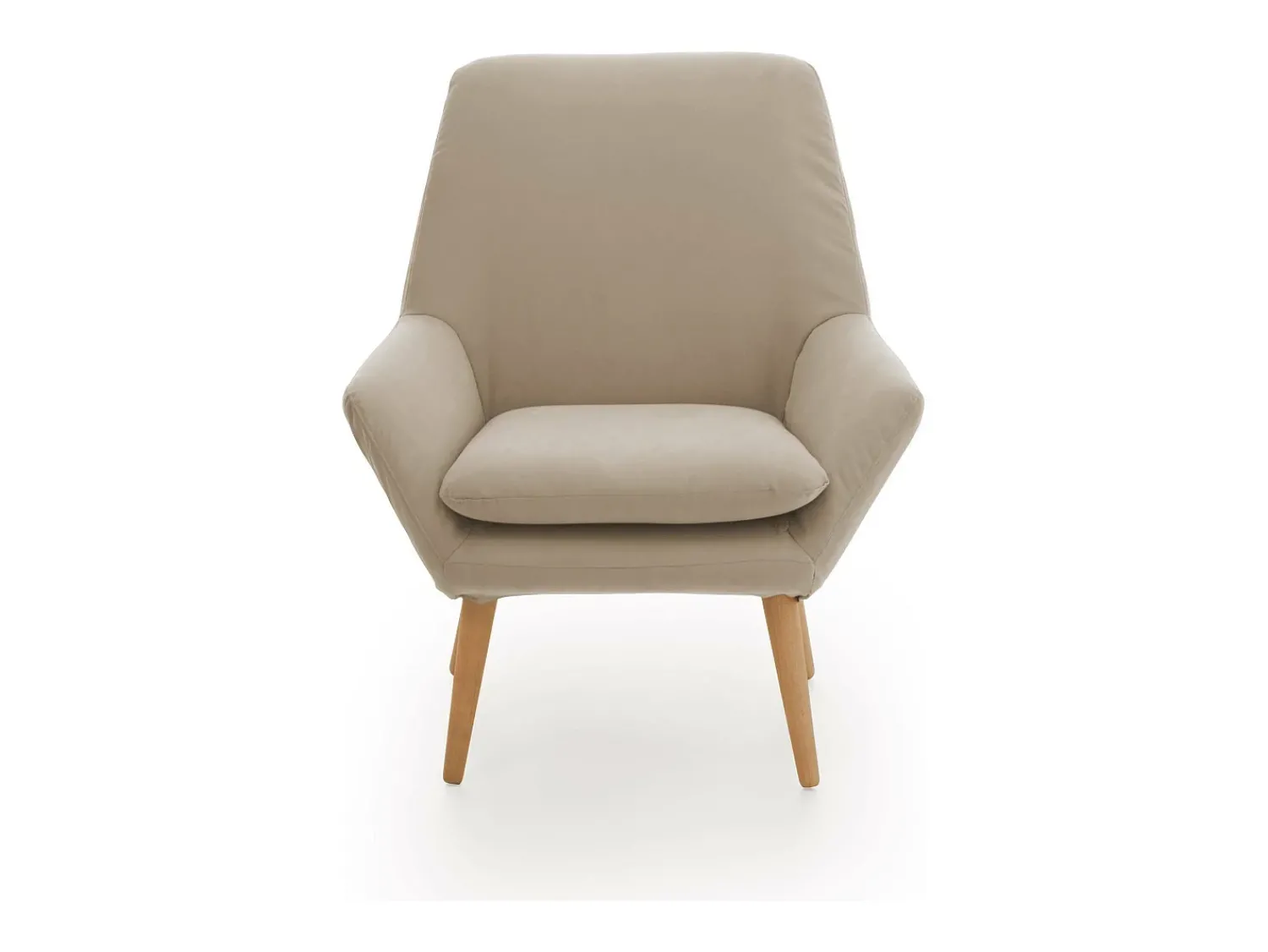 Poltrona|Talamo Italia Poltrona Dabdall, poltrona design para sala, 100% Made in Italy, poltrona relaxante em tecido acolchoado, 80x70h95 cm, Bege