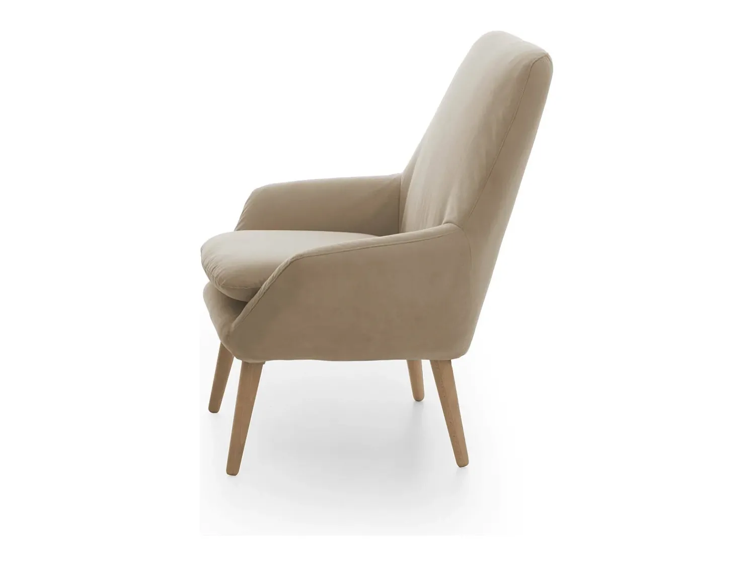 Poltrona|Talamo Italia Poltrona Dabdall, poltrona design para sala, 100% Made in Italy, poltrona relaxante em tecido acolchoado, 80x70h95 cm, Bege