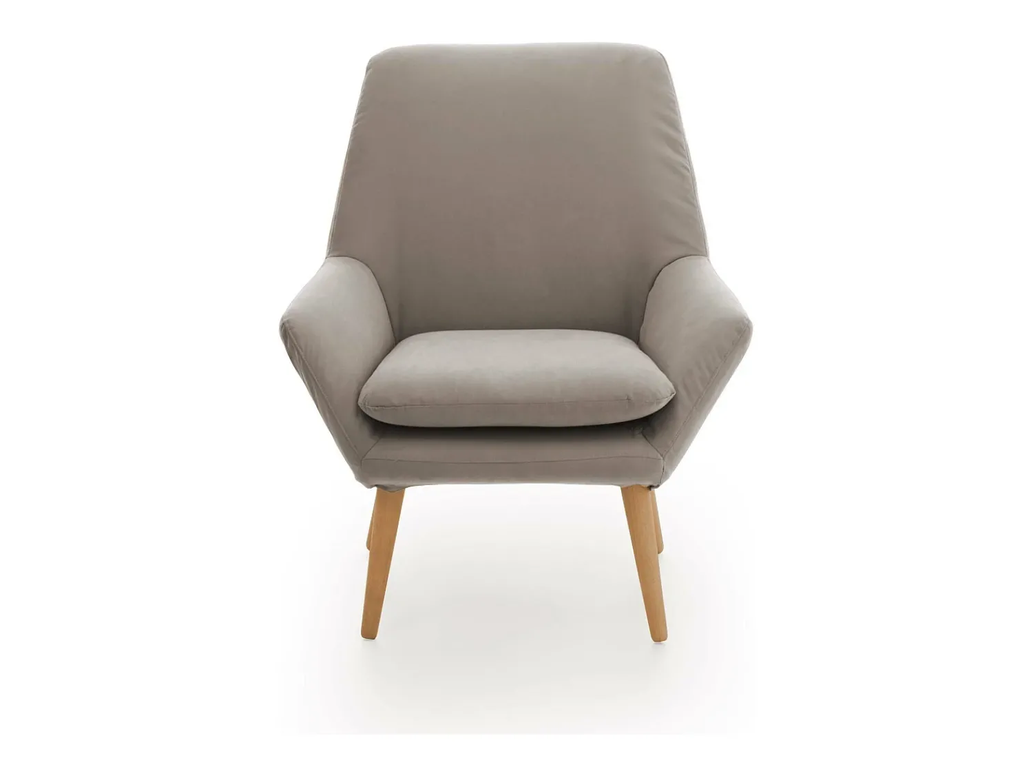 Poltrona*Talamo Italia Poltrona Dabdall, Poltrona design para sala, 100% Fabricado na Itália, Poltrona relaxante em tecido acolchoado, 80x70h95 cm, Taupe Cinzento
