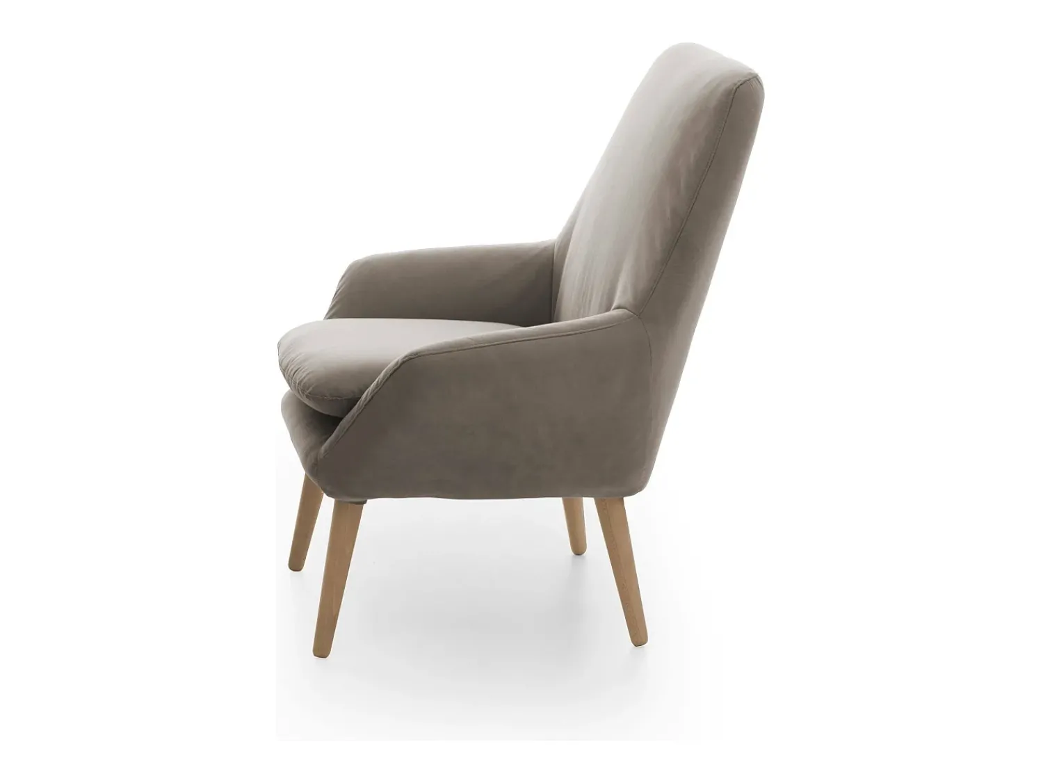 Poltrona*Talamo Italia Poltrona Dabdall, Poltrona design para sala, 100% Fabricado na Itália, Poltrona relaxante em tecido acolchoado, 80x70h95 cm, Taupe Cinzento