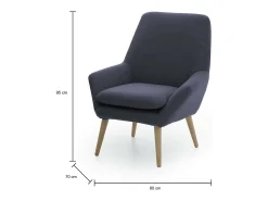 Talamo Italia Poltrona Dabdall, Poltrona lounge design, 100% Made in Italy, Poltrona relaxante em tecido acolchoado, 80x70h95 cm,^ Poltrona