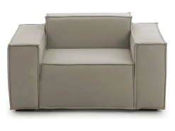Poltrona|Talamo Italia Poltrona Dbrogn, Poltrona de sala, 100% Fabricado na Itália, Poltrona relaxante em tecido acolchoado, 160x95h70 cm, Taupe Cinzento
