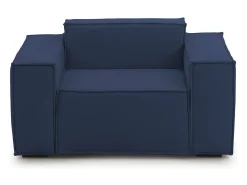 Poltrona*Talamo Italia Poltrona Dciurri, Poltrona de sala, 100% Fabricado na Itália, Poltrona relaxante em tecido acolchoado, 140x95h70 cm, Azul