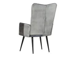 Poltrona*vidaxl Poltrona de apoio couro genuíno Cinzento