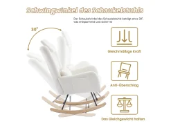 ModernLuxe Poltrona de balanço - com banquinho - Veludo -^ Poltrona