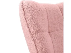 Poltrona| Poltrona de balanço de pelúcia estilo ursinho de pelúcia, poltrona de leitura acolchoada, encosto xadrez, Rosa