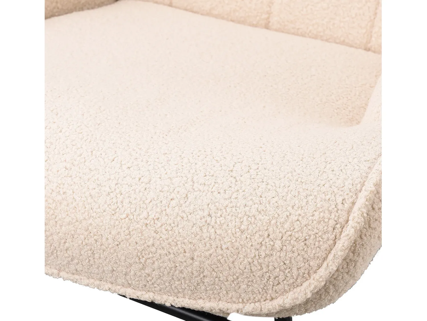 Poltrona de balanço de pelúcia estilo ursinho de pelúcia, poltrona de leitura acolchoada, encosto xadrez, Bege
