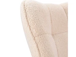 Poltrona de balanço de pelúcia estilo ursinho de pelúcia, poltrona de leitura acolchoada, encosto xadrez, Bege