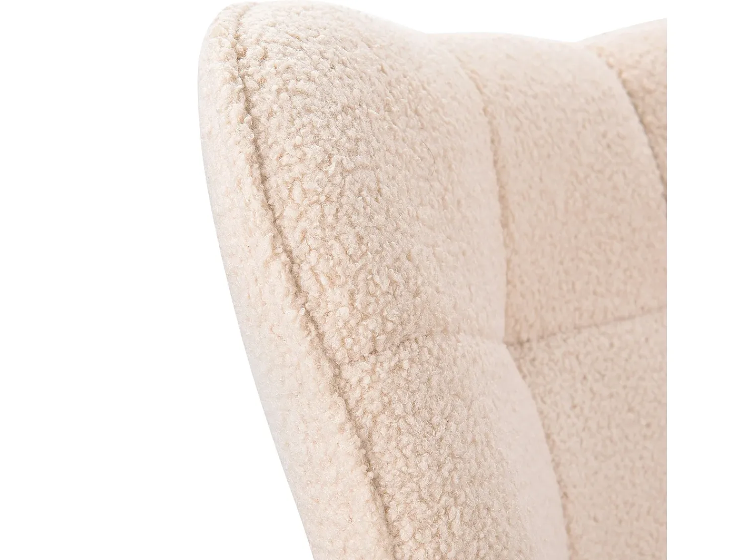 Poltrona de balanço de pelúcia estilo ursinho de pelúcia, poltrona de leitura acolchoada, encosto xadrez, Bege