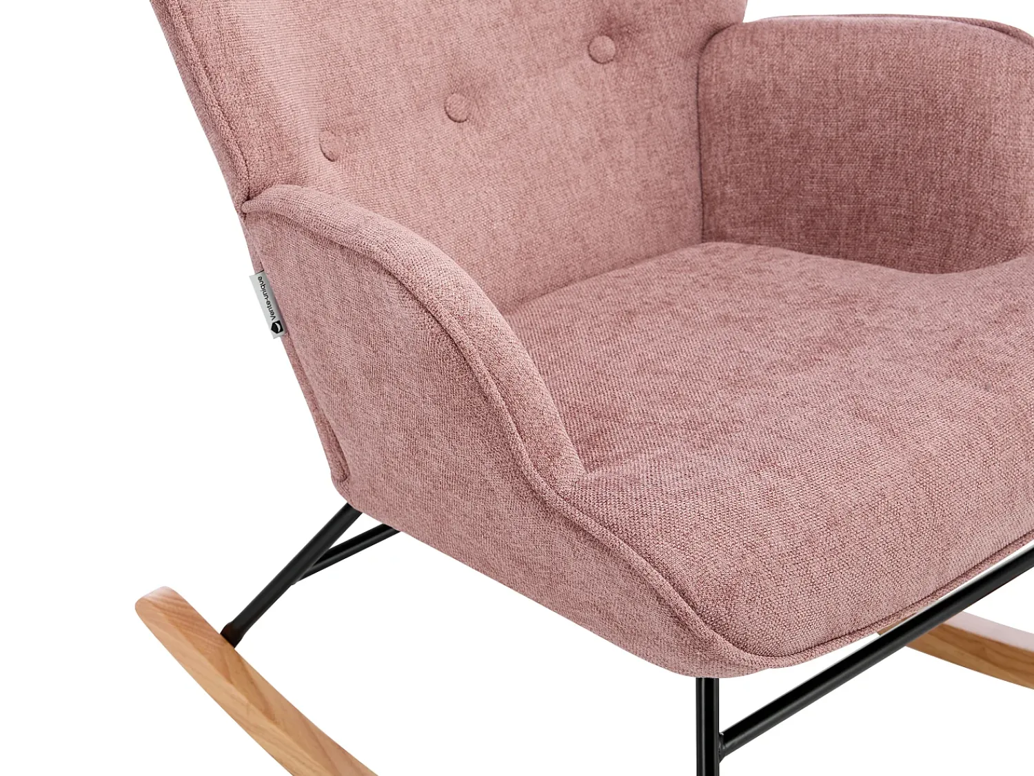 Sale Vente-unique Poltrona de balanço em tecido mesclado cor ELMINA Rosa