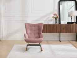 Sale Vente-unique Poltrona de balanço em tecido mesclado cor ELMINA Rosa